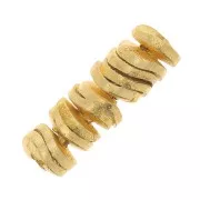 4x0.8mm Heishi wavy rondelle beads brushed effect - Gold Tone x5g approx.65 pcs.