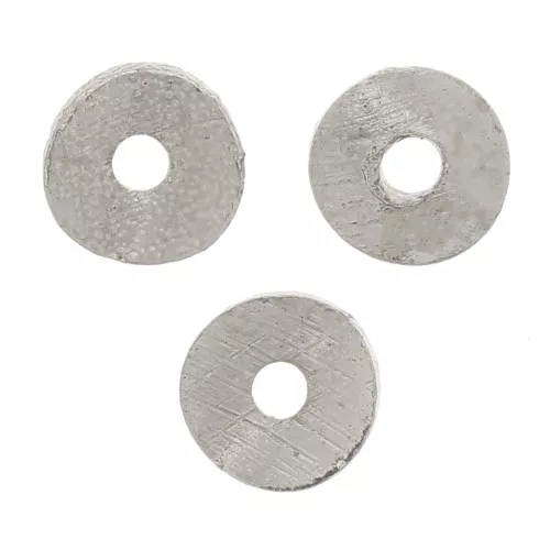 4x0.8mm Heishi wavy rondelle beads brushed effect - Silver Tone x5g approx.65 pcs.