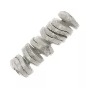 4x0.8mm Heishi wavy rondelle beads brushed effect - Silver Tone x5g approx.65 pcs.