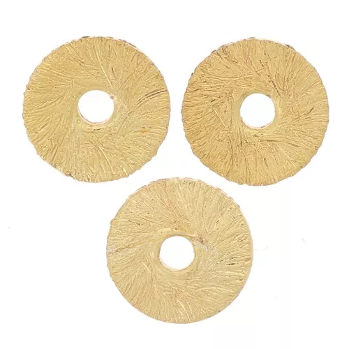 6x0.8mm Heishi brushed effect rondelle beads - Gold Tone x5g approx. 30 pieces
