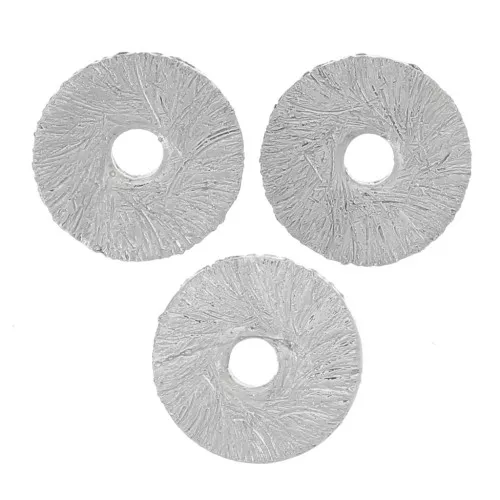 6x0.8mm Heishi brushed effect rondelle beads - Silver Tone x5g approx. 30 pieces