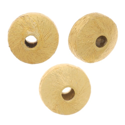 6x4mm Brushed effect flattened bicones - Gold Tone x5g approx. 15 pieces