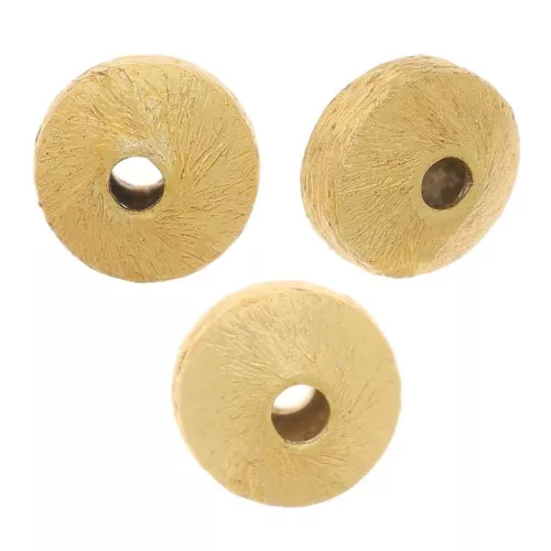 6x4mm Brushed effect flattened bicones - Gold Tone x5g approx. 15 pieces