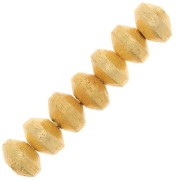 6x4mm Brushed effect flattened bicones - Gold Tone x5g approx. 15 pieces