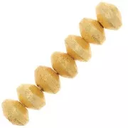 6x4mm Brushed effect flattened bicones - Gold Tone x5g approx. 15 pieces