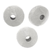 6x4mm Brushed effect flattened bicones - Silver Tone x5g approx. 15 pieces