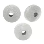 6x4mm Brushed effect flattened bicones - Silver Tone x5g approx. 15 pieces