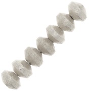 6x4mm Brushed effect flattened bicones - Silver Tone x5g approx. 15 pieces