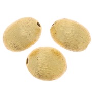 10x8mm Brushed-effect olive beads - Gold Tone x10|raw }}