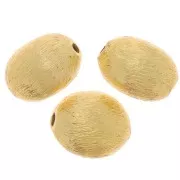 10x8mm Brushed-effect olive beads - Gold Tone x10