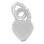 Heart charm 6.5x4 mm with open ring - 925 Sterling Silver x1