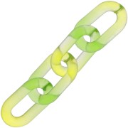 39x23mm Oval acrylic link bicolor transparent - Green - Yellow x1|raw }}