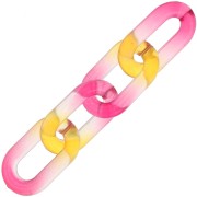 39x23mm Oval acrylic link bicolor transparent - Pink - Orange x1|raw }}
