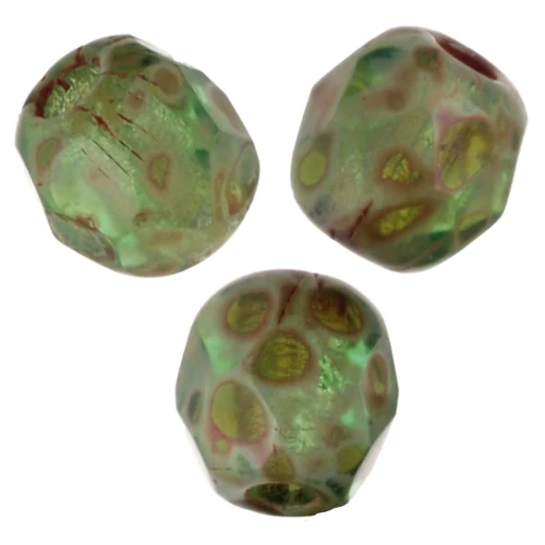 Facets 3 mm - Green Dark Travertine x50