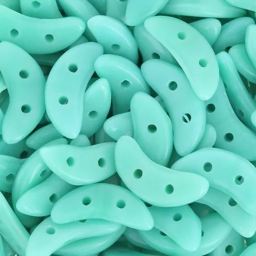 3x10mm Czechmates Crescent 2 holes - Opaque Turquoise x5g