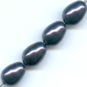 Perles poires nacrées PureCrystal 5821 11x8 mm Dark Purple Pearl x5