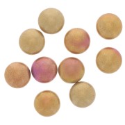 8mm Round glass cabochon by Puca® - Gold Iris Mat x10