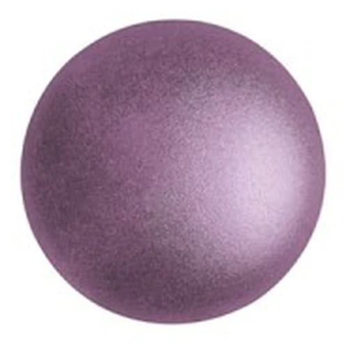 8mm Round glass cabochon by Puca® - Dark Plum Metallic Mat x10