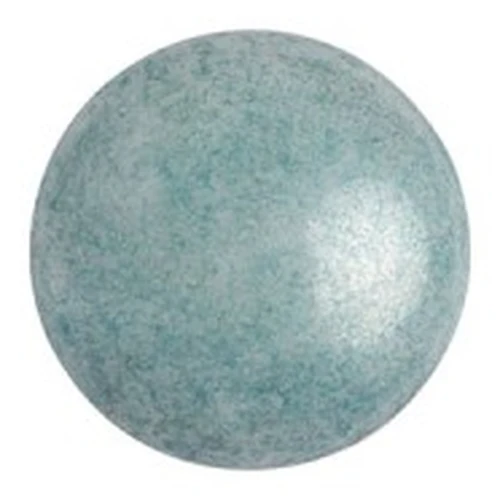 8mm Round glass cabochon by Puca® - Opaque Blue Ceramic Look x10