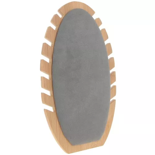 27.5x16cm Jewellery holder for necklace - Bamboo - Suede - gray x1