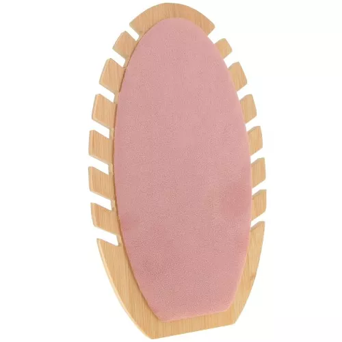 27.5x16cm Jewelry holder for necklace - oval shape - Bamboo - pink x1