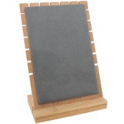 25x17cm bamboo Jewelry box for necklace - rectangle shape - suede Grey x1
