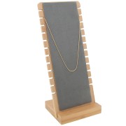 27x11cm Jewelry necklace holder - rectangle shape Bamboo - Suede Grey x1