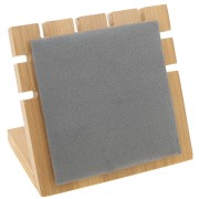 10x11cm Small Bamboo jewelry holder for necklace - square shape - Suede Grey x1