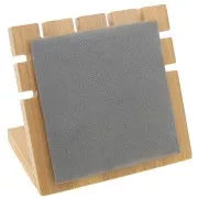 10x11cm Small Bamboo jewelry holder for necklace - square shape - Suede Grey x1