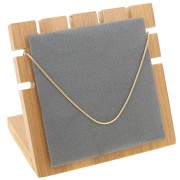 10x11cm Small Bamboo jewelry holder for necklace - square shape - Suede Grey x1