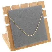 10x11cm Small Bamboo jewelry holder for necklace - square shape - Suede Grey x1