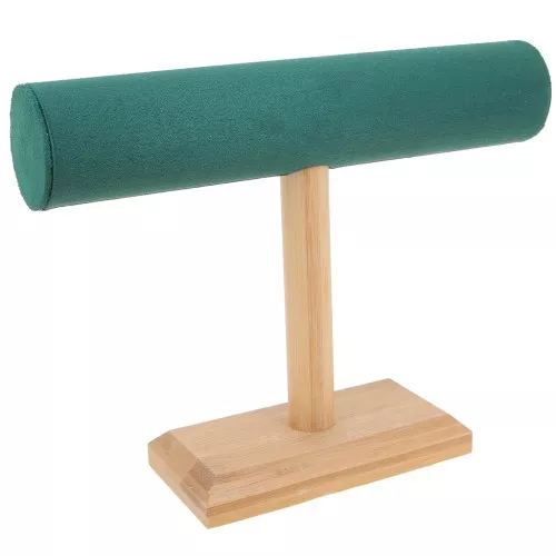 19x25cm Jewelry holder for bracelets Bamboo - suede Green x1