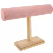 19x25cm Jewelry holder for bracelets Bamboo - suede Pink x1