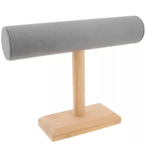 19x25cm Jewelry holder for bracelets Bamboo - suede Grey x1
