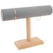 19x25cm Jewelry holder for bracelets Bamboo - suede Grey x1