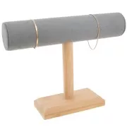 19x25cm Jewelry holder for bracelets Bamboo - suede Grey x1