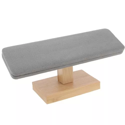 9x20cm Jewellery display for bracelets Bamboo - Grey suede x1