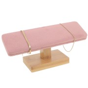 9x20cm Jewellery display for bracelets Bamboo - Pink Suede x1