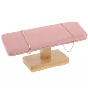 9x20cm Jewellery display for bracelets Bamboo - Pink Suede x1