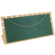 11x25cm Jewelry necklace holder - rectangle shape Bamboo - Suede Green x1
