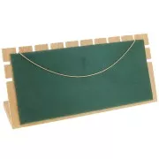 11x25cm Jewelry necklace holder - rectangle shape Bamboo - Suede Green x1
