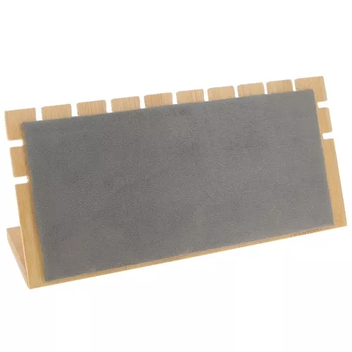 11x25cm Jewelry necklace holder - rectangle shape Bamboo - Suede Grey x1