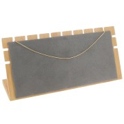11x25cm Jewelry necklace holder - rectangle shape Bamboo - Suede Grey x1