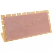 11x25cm Jewelry necklace holder - rectangle shape Bamboo - Suede Pink x1