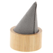 60x40mm Cone-shaped ring holder - Bamboo - Suede Grey x1