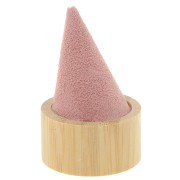 60x40mm Cone-shaped ring holder - Bamboo - Suede Pink x1|raw }}