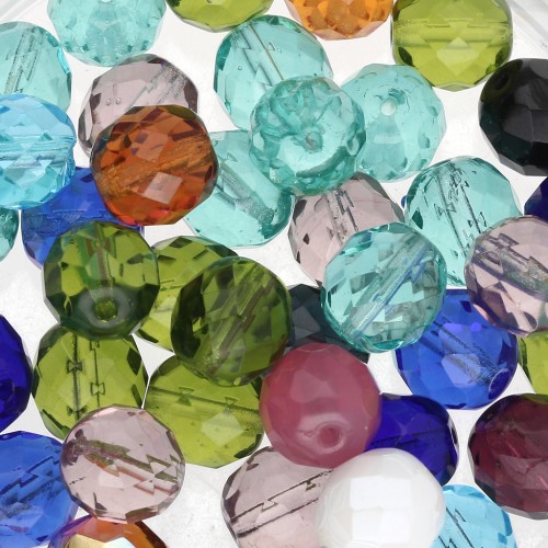Assorted facets 10 mm - Multicolored x50g