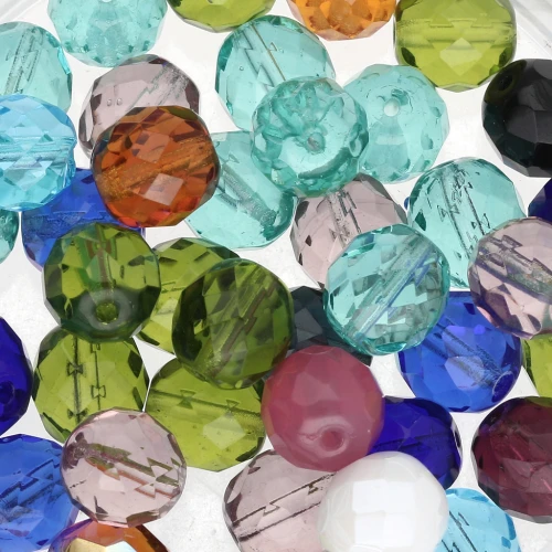 Assorted facets 10 mm - Multicolored x50g