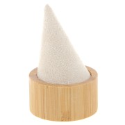 60x40mm Cone-shaped ring holder - Bamboo - Suede Beige x1