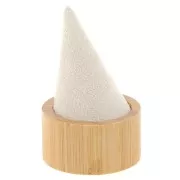 60x40mm Cone-shaped ring holder - Bamboo - Suede Beige x1